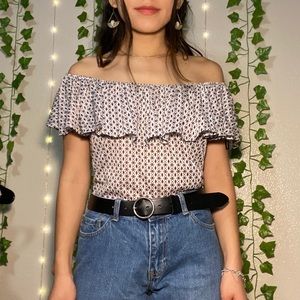 Off the shoulder ruffle top